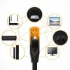 Kabel patchcord UTP | kat.6 | 2 x RJ-45 | High speed 1Gb/s | Pozłacane styki | 10m | Czarny